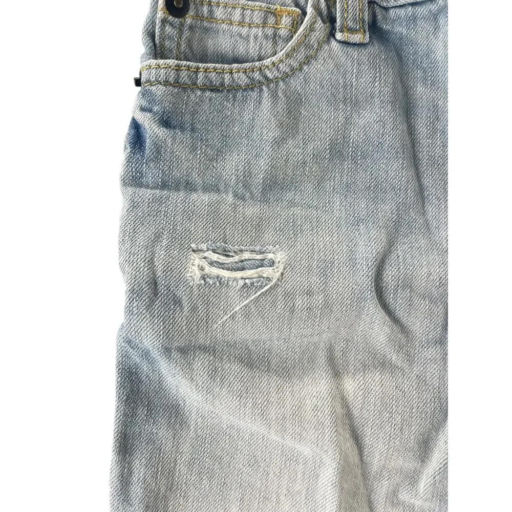 Cat & Jack Girls Light Wash Blue Distressed Denim Jean Shorts Youth Size 5